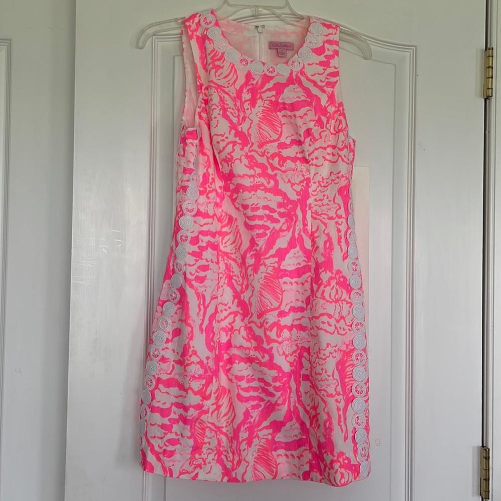Lilly Pulitzer Coral Reef Beside the Point Mila Shift Dress Size 0